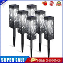6pcs LED Solar Light Waterproof Hollow Lawn Stake Lamp Garden Decor (White)