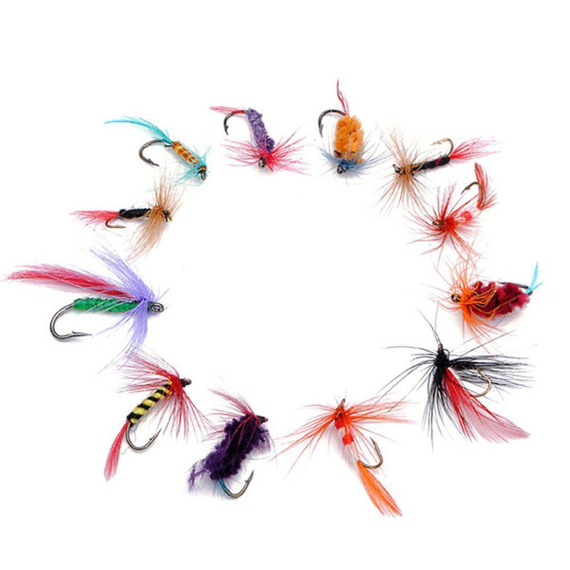 36 pcs Fly Fishing Lure Set Style Insect Artificial Bait Feather Single Hook