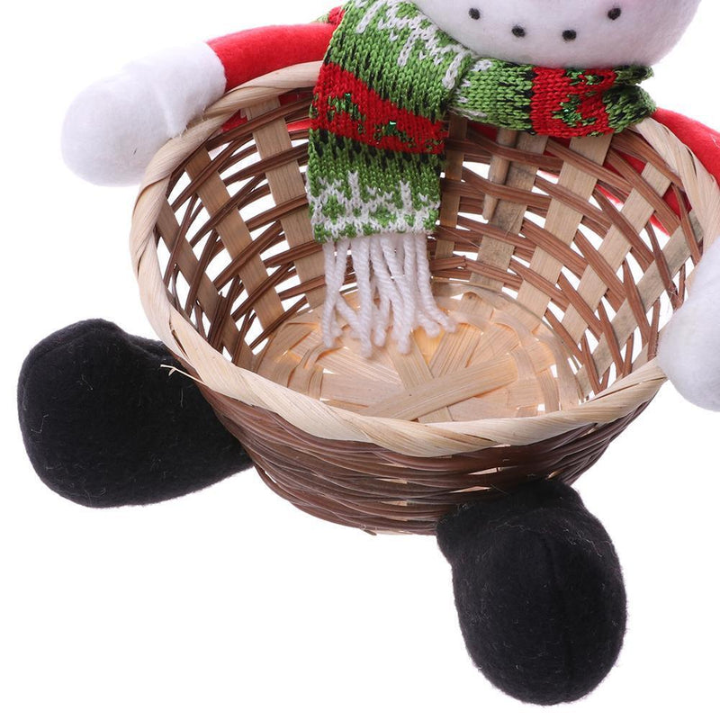 Christmas Candy Bamboo Basket Gift Storage Basket Kit (L Christmas Snowman)