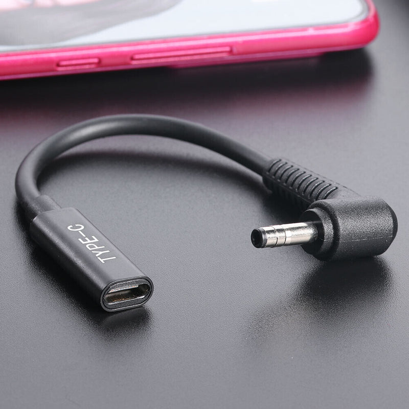 PD USB C Female to Right Angle DC Connector Adapter for Laptop (4.0x1.7mm)