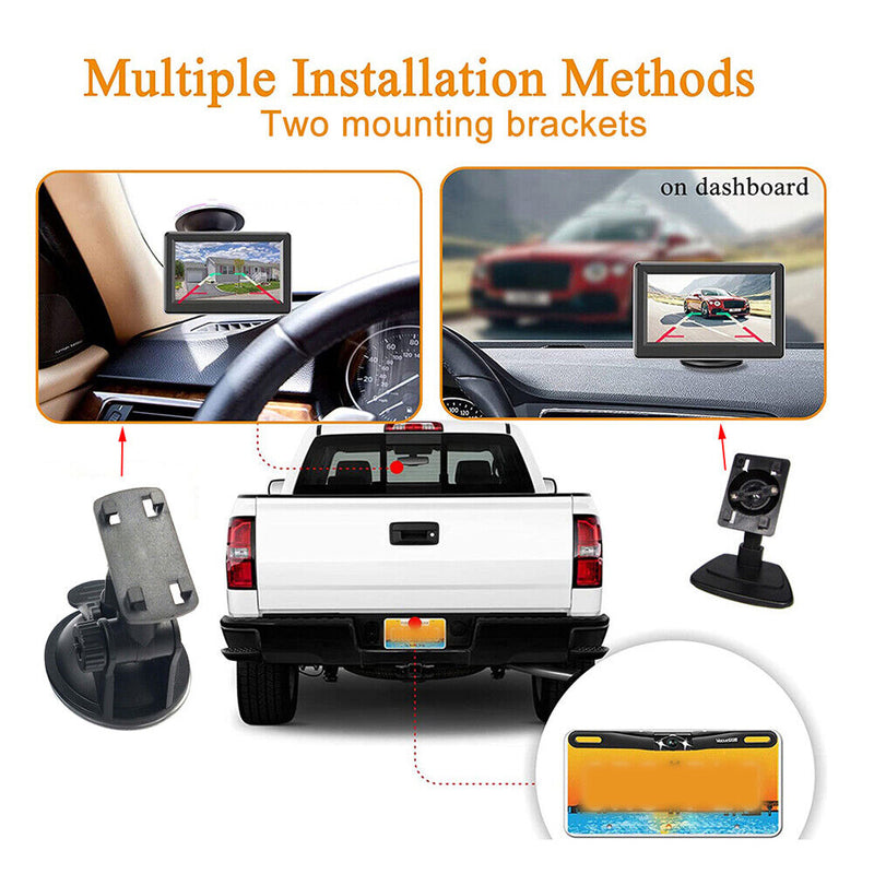 Universal 5in Car Rear View TFT LCD HD Video Surveillance Monitor Accessory Set