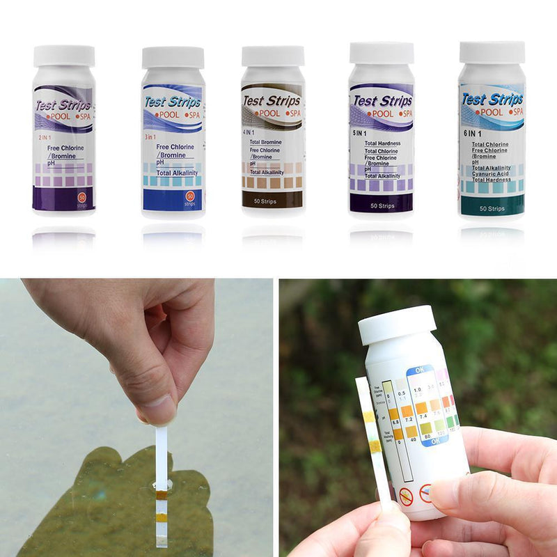 100pcs Swimming Pool Test Strips for Chlorine pH Cyanuric Acid (6 in 1)