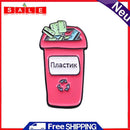 Creative Clothing Bags Women Men Metal Lapel Pin Cartoon Trash Can Drip Brooch
