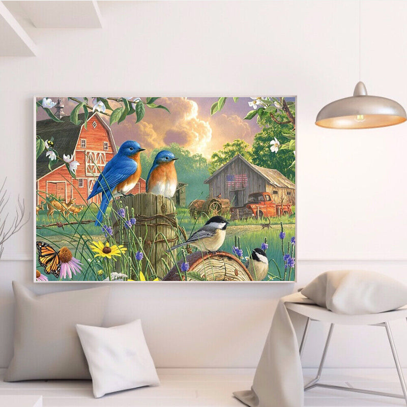 #A Railing Bird Oil Paint By Numbers Kit DIY Acrylic Painting on Canvas Frameles