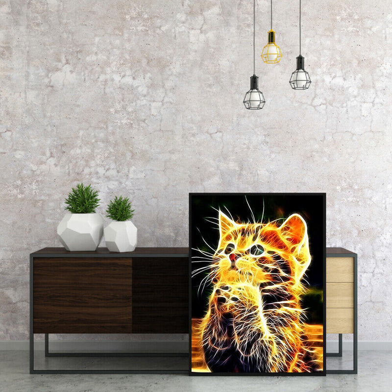 Cute Cat Oil Paint by Numbers Hand Painted Frameless Picture Home Ornament Ki