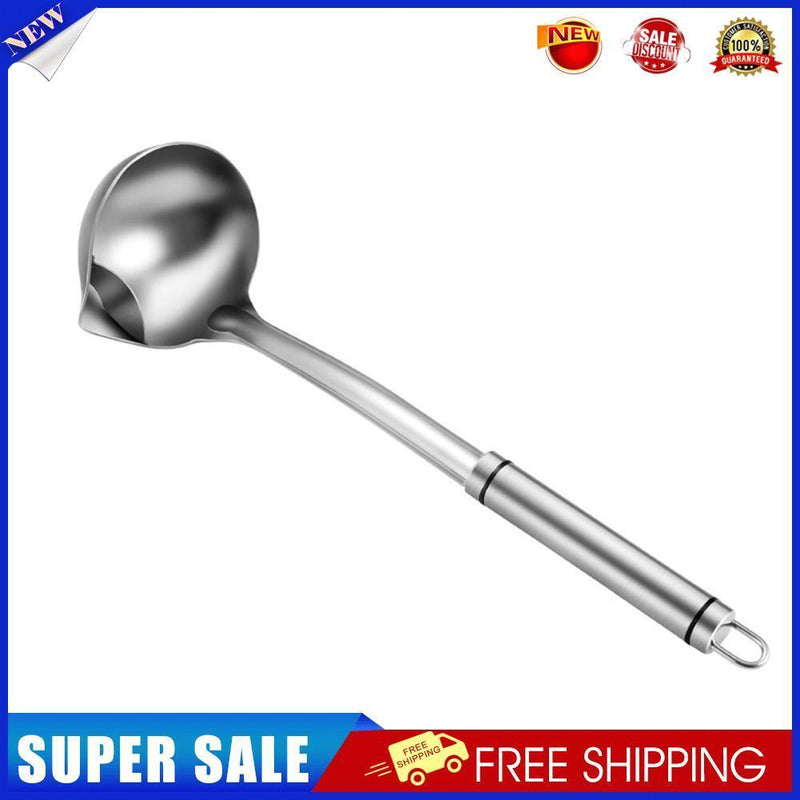 Long Handle Oil Soup Separate Spoon Stainless Steel Oil Filter Scoop Ladle