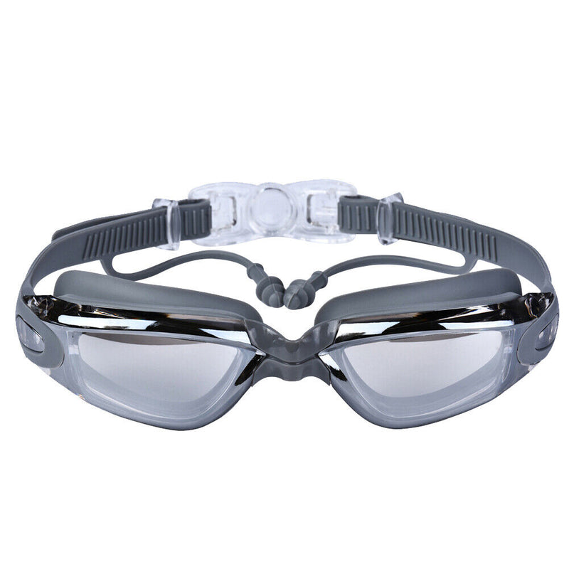 Waterproof HD Eyewear Adults Anti-fog Diving Goggles Earplug Kits (Grey)