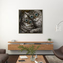 5D DIY Diamond Painting Full Round Drill Two Cats Wall Decor Rhinestone Cra