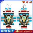 West Style Cow Head Dangle Earrings Retro PU Leather Hook Earrings Jewelry