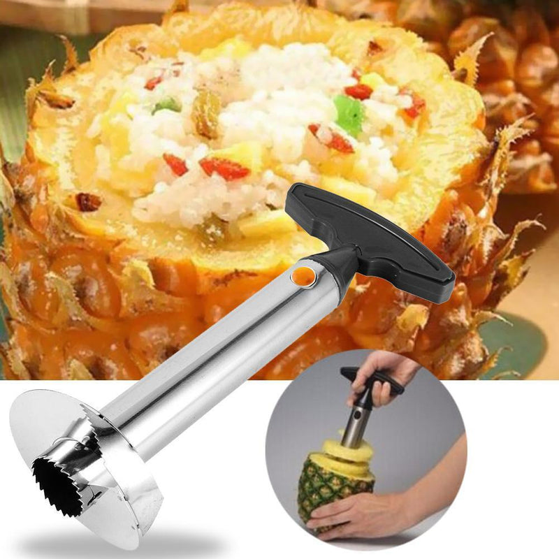 Stainless Steel Pineapple Peeler Slicer Fruit Corer Kitchen Tools (Black)