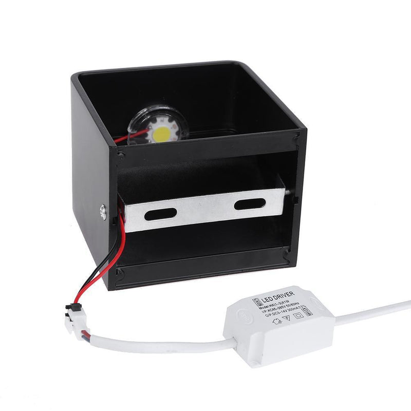 LED Wall Lamp 5W 85-265V 3000K Adjustable Bedside Lamp(Black)(Warm Light)