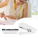 Mini Sewing Machines Portable Needlework Mending Handworking Tools (White)