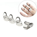 4x Open Design Adjustable Stainless Steel Fingerpicks Acoustic Guitar Banjo