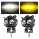 Motorcycle LED Spotlight Headlight Dual Color Hi/Low Beam Driving Light Newly