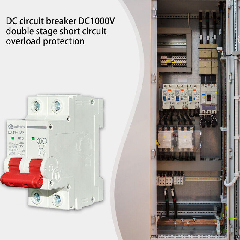 2P DC 1000V Solar Mini Circuit Breaker for PV System Photovoltaic Power Swi