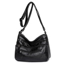 Women Soft PU Leather Solid Color Shoulder Bags Multifunctional Crossbody Bags