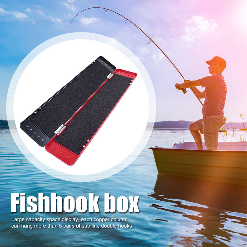 Fishing Rig Hook Tackle Box Fish Gear Storage Case (Black Red 450x90x30mm) Newly