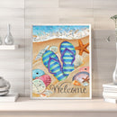 Beach Slippers Oil Paint By Numbers DIY Canvas Wall Art Picture Craft Home De