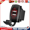 F1 3.1A Dual USB Car Charger Socket for 12-24V Car Boat Motorcycle (Red)