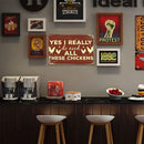 Retro Chicken Letters Metal Plate Painting for Bar Pub Tin Plaque Wall Sign