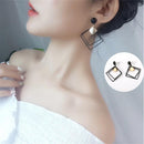 Simple Accessories Women Fashion Earrings Long Geometric Black