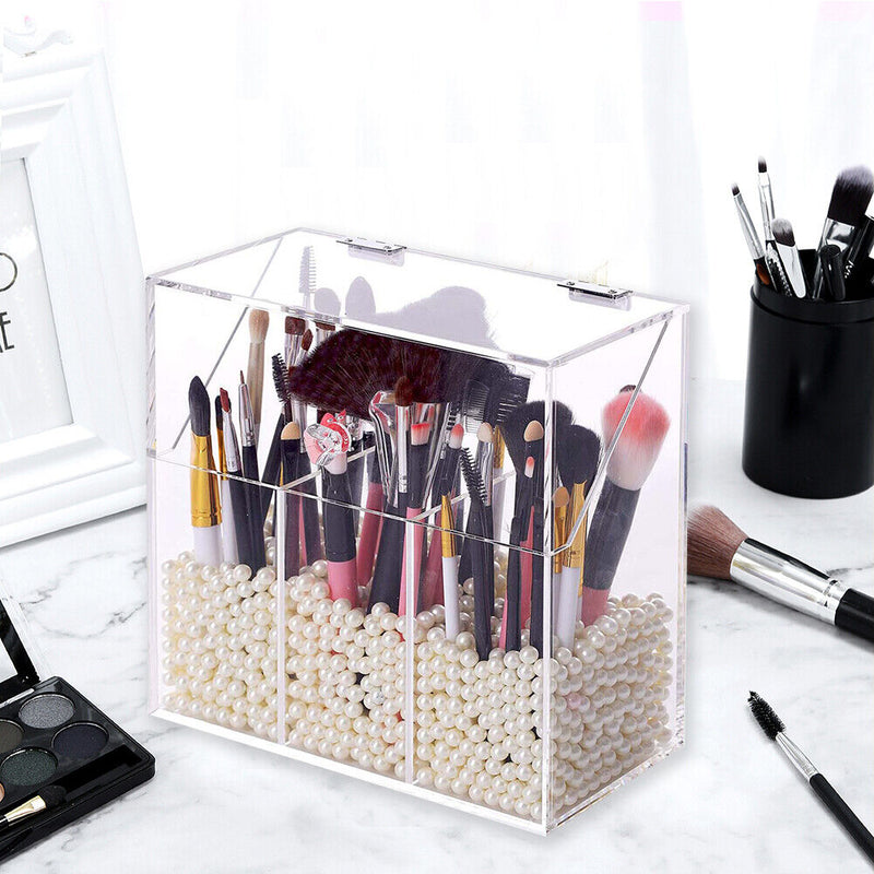 Acrylic Cosmetic Storage Box Dustproof Makeup Brushes Container Holders