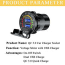 QC 3.0 USB Port Fast Car Charger Socket Outlet Adapter PD 12/24V Phone F Y7T4