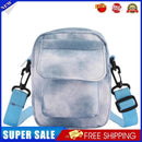 Women Canvas Tie Dyeing Messenger Bag Zipper Small Handbag (Light Blue)