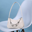 Fashion Women Butterfly Chain PU Underarm Bag Casual Small Handbag (Beige)