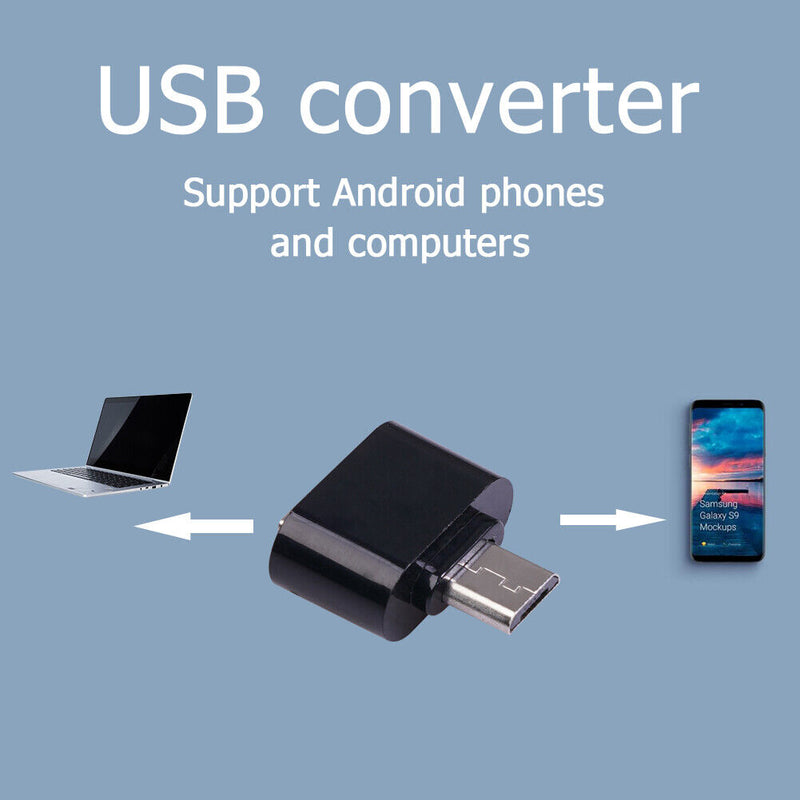 Micro USB Cable Adapter USB 2.0 to USB OTG Converter for Mouse (Black 2pcs)