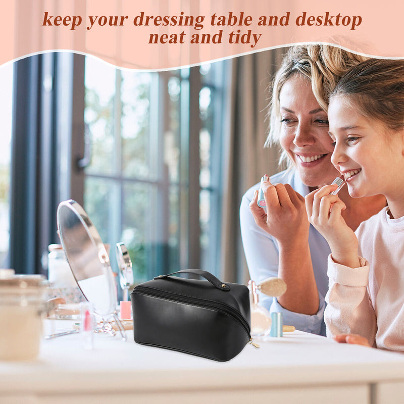 Makeup Bags - PU Leather Hand-Portable Versatile Makeup Accessories Organiz