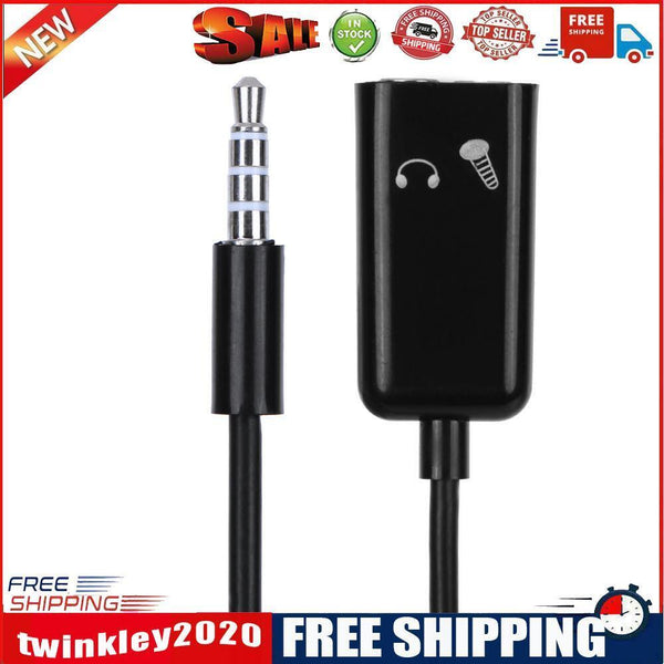 3.5mm Male to Dual Female Audio Stereo Headset Mic Splitter Adater Cable