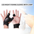 Outdoor Fishing Fingerless Gloves LED Flashlight Camping Hiking Cycling Gloves