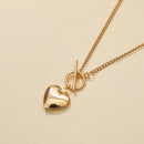 Women Metal Love Heart Pendant Necklace Multilayer Clavicle Chain Female Jewelry