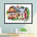 Partial Cross Stitch Art Paint 11CT Stamped Cabin Embroidery Wall Ornament Kit