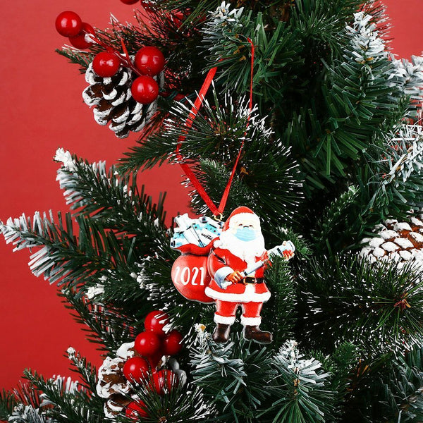 Year Vaccine Pendants Christmas Ornament Santa Claus Xmas Tree Hanging Survivor