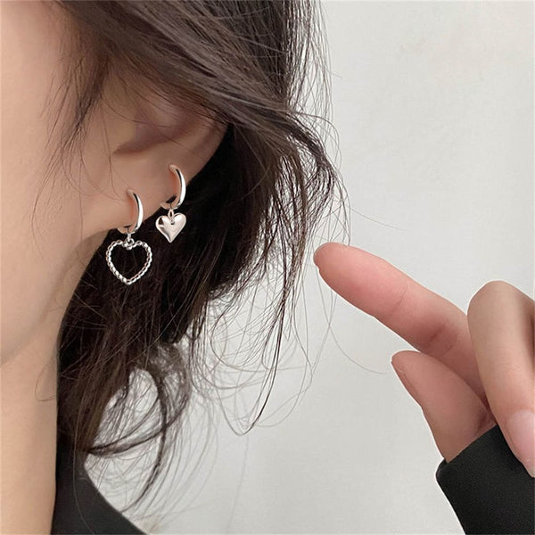 Drop Earrings Irregular Earrings Asymmetry Love Heart Earrings Jewelry