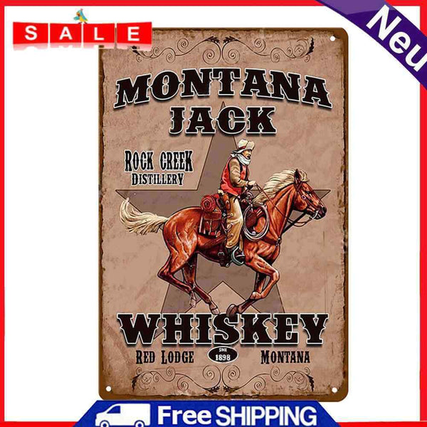 West Cowboy Metal Sign Tin Retro Plate Cafe Poster Wall Art Decor Iron Painting