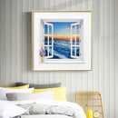 Window Sea Oil Paint By Numbers Kits Canvas Picture Wall Art DIY for Adults Kids