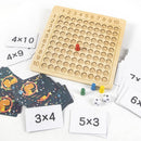 Wooden Early Learning Montessori Math Multiplication Board Game for 7-14Y Kids