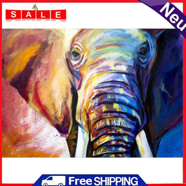Elephant Oil Painting By Numbers DIY Canvas Picture Hand Painted Home Decoration
