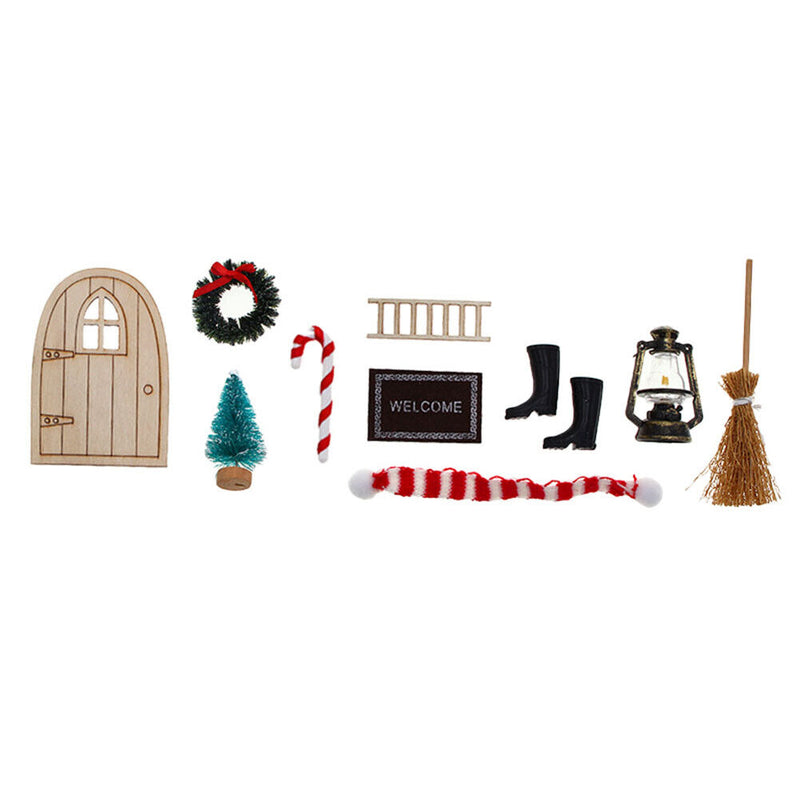 Fairy Door House Festive Decor Mini Elf House for Family Friends Neighbors Gifts