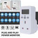 UK Plug Electricity Power Consumption Meter Energy Monitor Watt Kwh Analyzers~