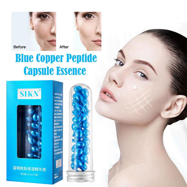 Blue Copper Peptide Capsule Essence Facial Serum Repair Moisture Skin Care_