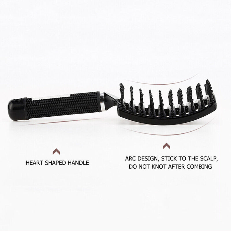 Hair Scalp Massage Comb Curly Detangle Hair Brush Hairdressing Tool (Black)