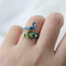 Thimble Finger Knitting Loop Crochet Ring Peacock Yarn Guides Sewing G1F8