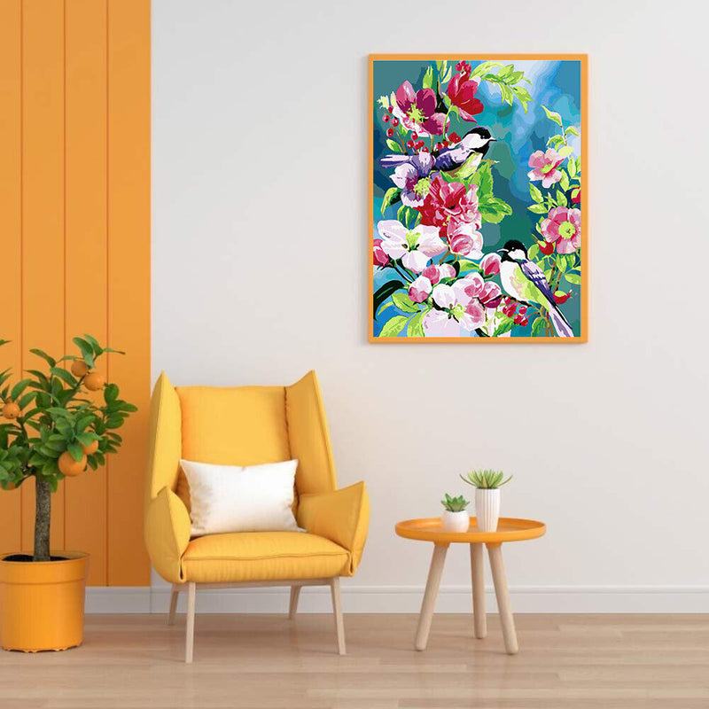 Bird on Branch Partial Oil Paint By Numbers DIY Handpainted Home Decoration Gift
