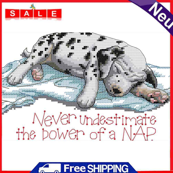 Full/Partial Cross Stitch Cotton Dog 14CT Handiwork DIY Stamped Wall Craft Kit