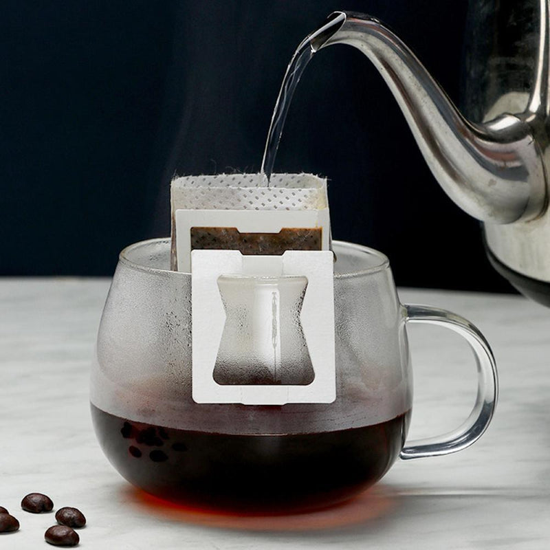 50pcs Hanging Ear Coffee Filter Paper Bag Thickened Coffee Powder Strainer
