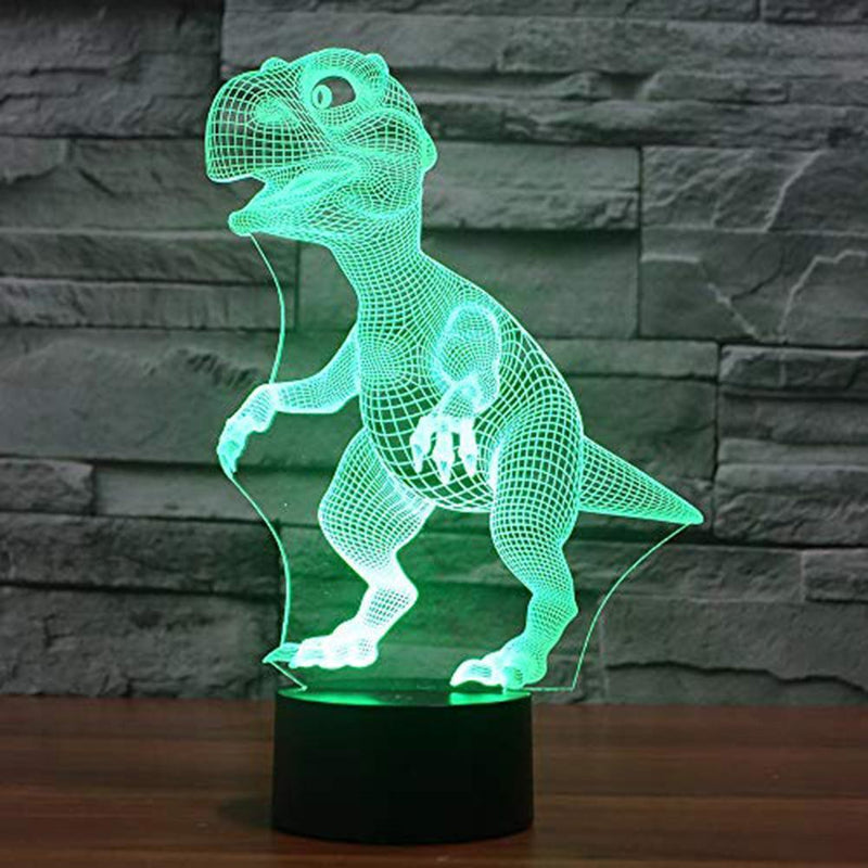 Colorful LED Dinosaur Night Light Halloween Lamp Touch Remote Control Ornaments